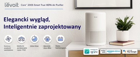Oczyszczacz Powietrza Levoit Core 200S Hepa 170 M3/H, 3-Filtrowanie, Ciche
