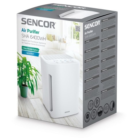 Oczyszczacz Powietrza Sencor 3 Filtry, Uv-C, Hepa13, 4 Poziomy, Timer Cichy