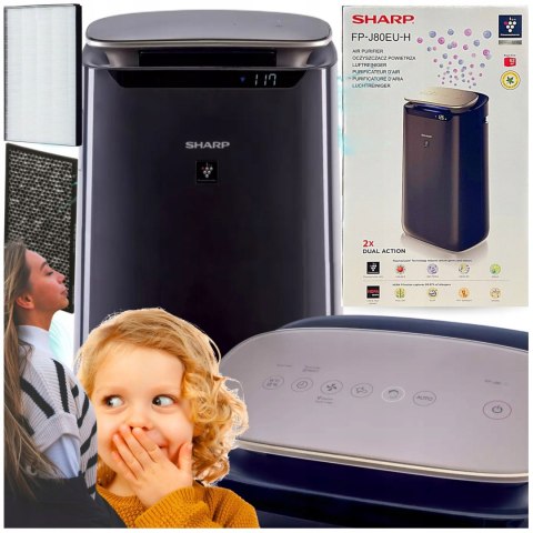 Sharp Oczyszczacz Powietrza 2W1 Hepa Xl Z Jonizacją I Auto Trybem 62M²