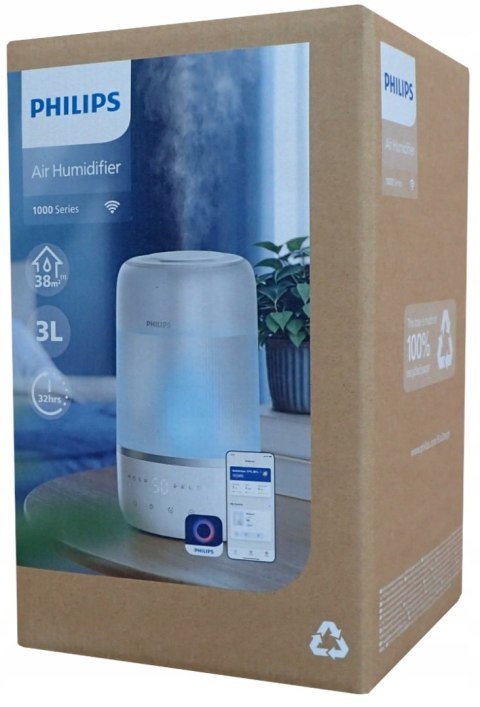 Nawilżacz Philips Hu1509 Ultradźwiękowy 3.0L Aroma I Lampa Nocna Do 38M²