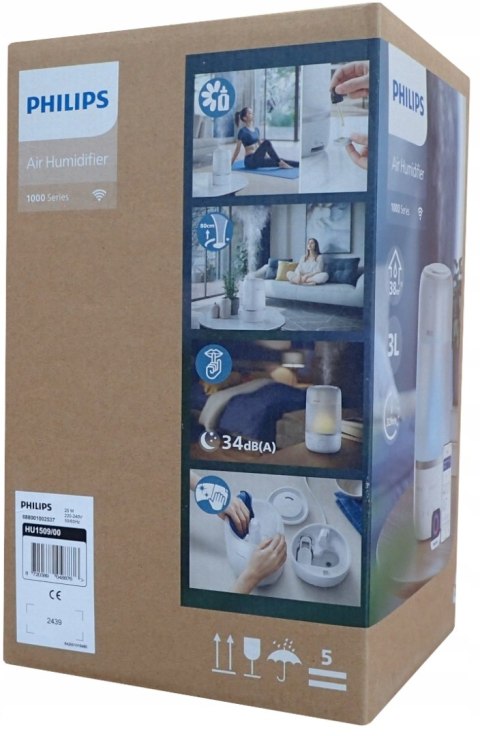 Nawilżacz Philips Hu1509 Ultradźwiękowy 3.0L Aroma I Lampa Nocna Do 38M²