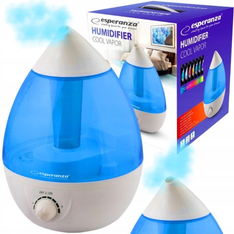 Nawilżacz Powietrza 2,6L 7-Kolor Led, Regul. Para, Cichy, Auto Wył. 40M2