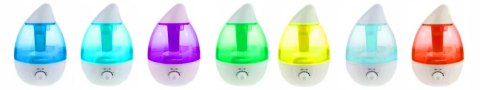 Nawilżacz Powietrza 2,6L 7-Kolor Led, Regul. Para, Cichy, Auto Wył. 40M2