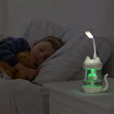 Nawilżacz DSJ Kotek 350 ml z lampką nocną i zasilaniem USB