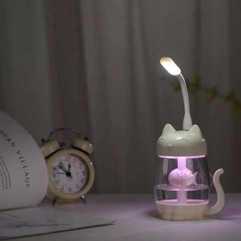 Nawilżacz DSJ Kotek 350 ml z lampką nocną i zasilaniem USB