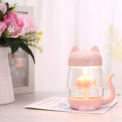 Nawilżacz DSJ Kotek 350 ml z lampką nocną i zasilaniem USB