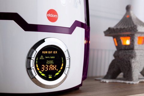 Nawilżacz Powietrza Eldom Nu5 - Jonizacja, Higrometr, Dyfuzor, Lcd, 5,2L