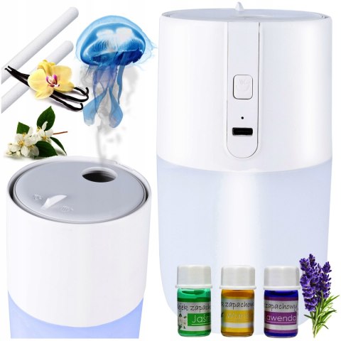 Nawilżacz Powietrza Gotel Rgb 2W1 Z Lampką I Olejkami Aromatycznymi 300Ml