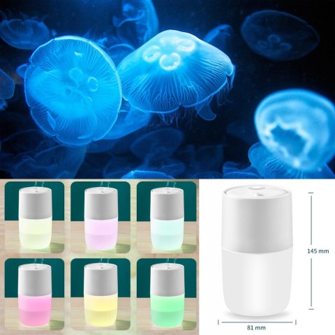 Nawilżacz Powietrza Gotel Rgb 2W1 Z Lampką I Olejkami Aromatycznymi 300Ml