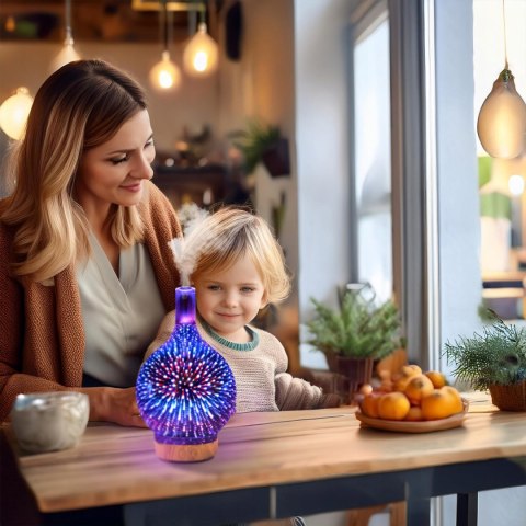 Nawilżacz Powietrza Rgb Aromaterapia, Lampka Nocna, Timer, Czujnik Wody