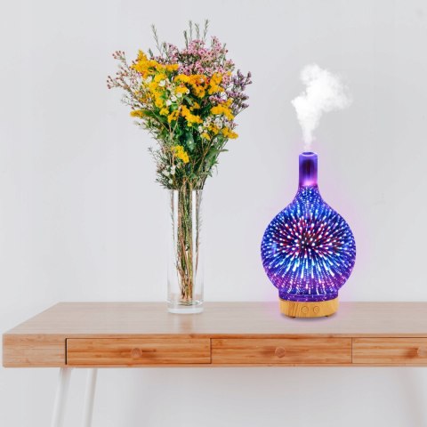 Nawilżacz Powietrza Rgb Aromaterapia, Lampka Nocna, Timer, Czujnik Wody