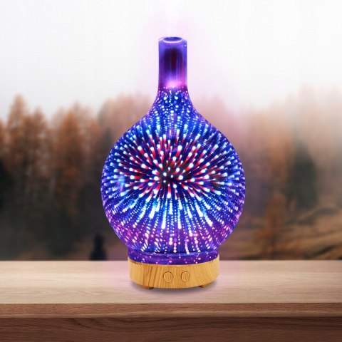 Nawilżacz Powietrza Rgb Aromaterapia, Lampka Nocna, Timer, Czujnik Wody