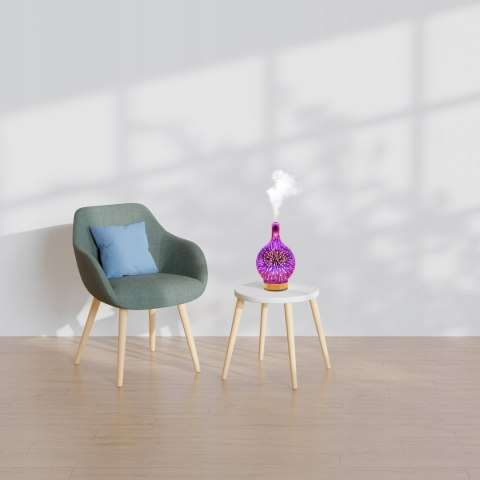 Nawilżacz Powietrza Rgb Aromaterapia, Lampka Nocna, Timer, Czujnik Wody