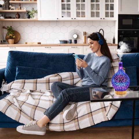 Nawilżacz Powietrza Rgb Aromaterapia, Lampka Nocna, Timer, Czujnik Wody