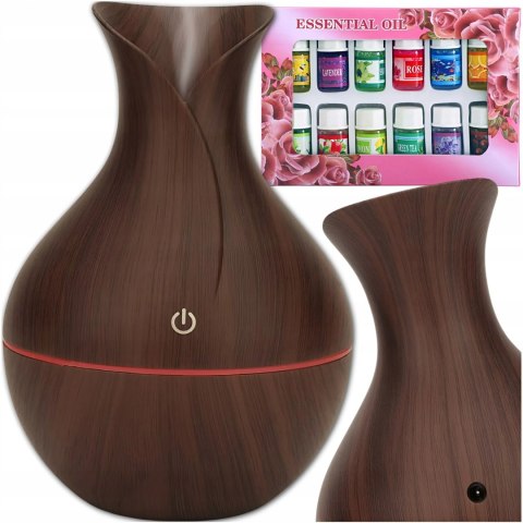 Nawilżacz Powietrza Ultradźwiękowy 150Ml Rgb + 12 Olejków Aromaterapia