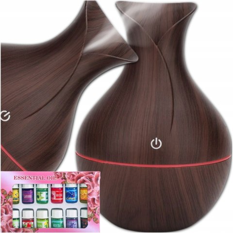 Nawilżacz Powietrza Ultradźwiękowy 150Ml Rgb + 12 Olejków Aromaterapia