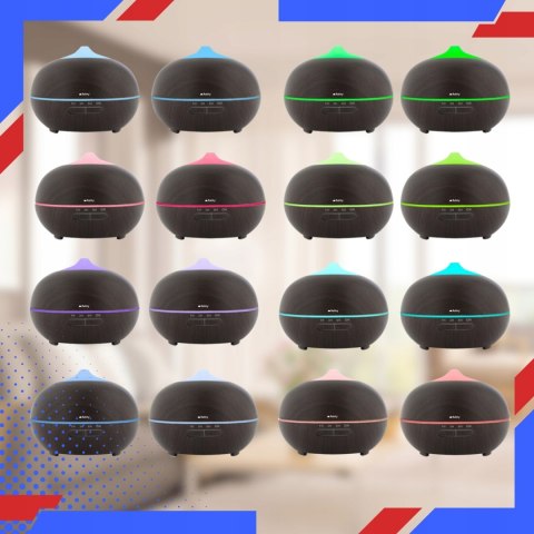 Nawilżacz 4W1 400Ml Led Z Dyfuzorem, Aromaterapią, Jonizacją I Pilotem