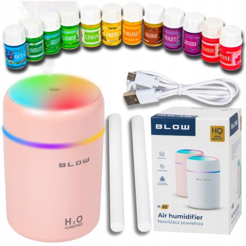 Nawilżacz Powietrza, Dyfuzor Aromaterapia I Mini Lampka Rgb 12 Zapachów