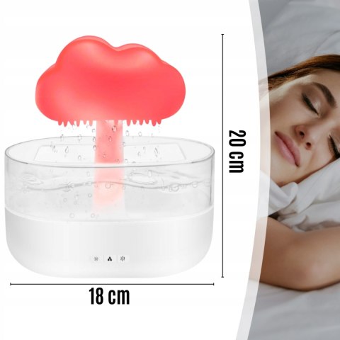 Nawilżacz Powietrza Grzybek Z Aromaterapią I Efektami Led Deszczu 450Ml