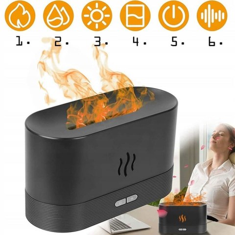 Nawilżacz Powietrza Kominek Led, Lampka Nocna, Aromaterapia, Dyfuzor Usb
