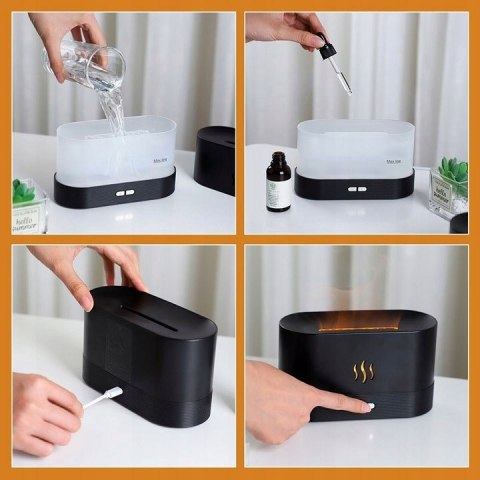 Nawilżacz Powietrza Kominek Led, Lampka Nocna, Aromaterapia, Dyfuzor Usb