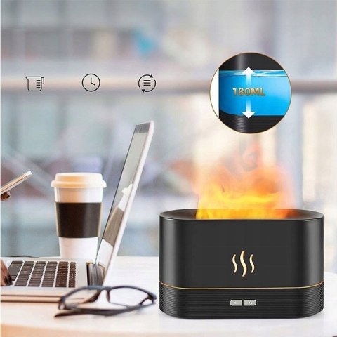 Nawilżacz Powietrza Kominek Led, Lampka Nocna, Aromaterapia, Dyfuzor Usb