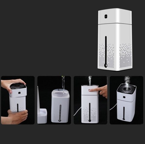 Nawilżacz Powietrza Ultradźwiękowy Usb 1000Ml Aromaterapia Jonizator Led