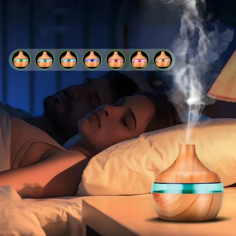 Nawilżacz Powietrza Z Dyfuzorem, Aromaterapią I Lampką Nocną - Jonizacja