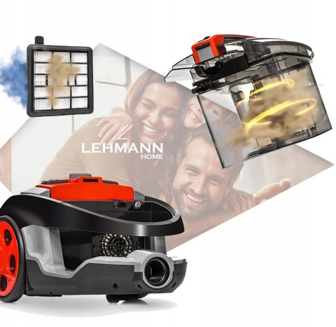 Odkurzacz Bezworkowy Lehmann Typhoon 4000W Cyklonowy Hepa Z Turboszczotką