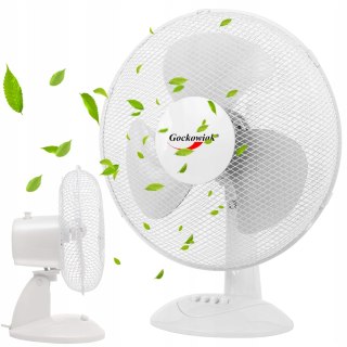 Cichy Mocny Wentylator Biurkowy Frio 38W Oscylacja 90 Stopni 3 Tryby Pracy