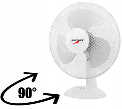 Cichy Mocny Wentylator Biurkowy Frio 38W Oscylacja 90 Stopni 3 Tryby Pracy