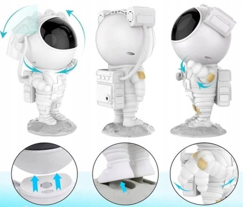 Lampka Nocna Projektor Gwiazd Astronauta Rzutnik Dla Dzieci Laser + Pilot