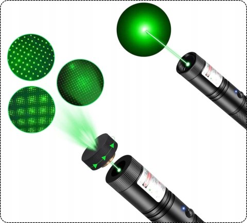 Laser Ultra Wskaźnik Laserowy Akumulator Ładowarka 4W1zielony Mocny 90000W