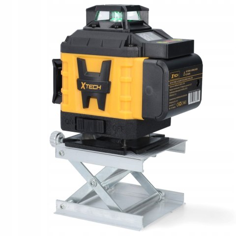 Laserowa Poziomica Xtech 360° 4D Z Pilotem, Lcd, Regulowana Podstawa