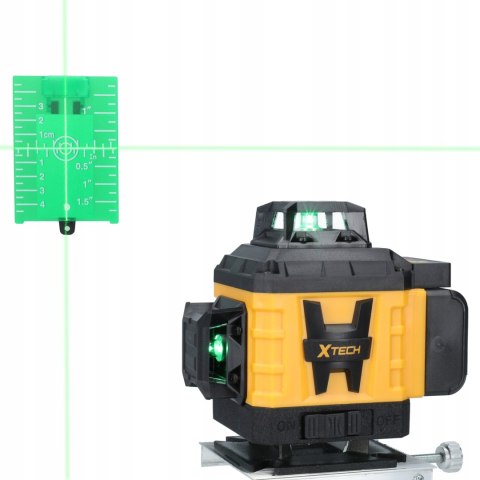Laserowa Poziomica Xtech 360° 4D Z Pilotem, Lcd, Regulowana Podstawa