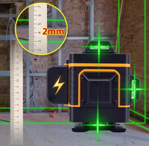 Laserowa Poziomica Xtech 360° 4D Z Pilotem, Lcd, Regulowana Podstawa