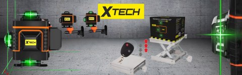 Laserowa Poziomica Xtech 360° 4D Z Pilotem, Lcd, Regulowana Podstawa