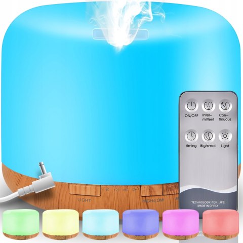 Nawilżacz Powietrza 500Ml 12W Z Pilotem, Lampka Nocna, Aromaterapia, Rgb
