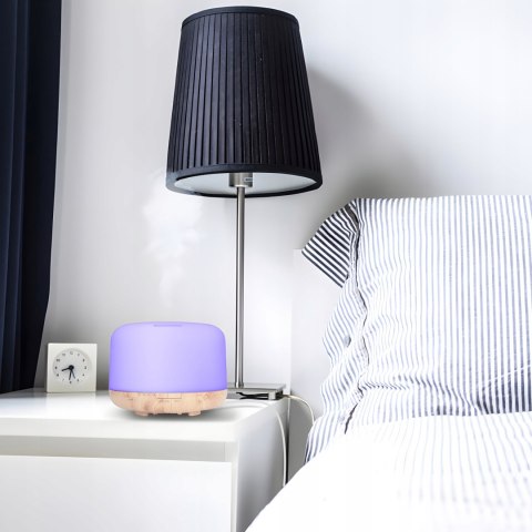 Nawilżacz Powietrza 500Ml 12W Z Pilotem, Lampka Nocna, Aromaterapia, Rgb