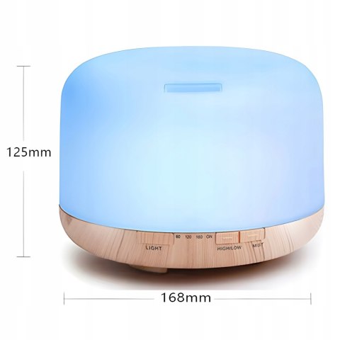 Nawilżacz Powietrza 500Ml 12W Z Pilotem, Lampka Nocna, Aromaterapia, Rgb