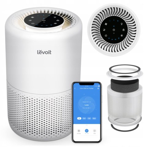 Oczyszczacz Powietrza Levoit Core 200S Hepa H13 Smart Wifi 3-Filtracja 35M2