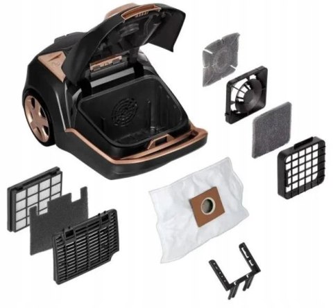 Odkurzacz Workowy Mpm Mod-55 Czarno-Złoty 750W, 6 Szczotek, Hepa, 65Db