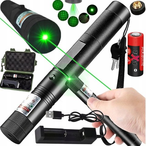 Ultra Mocny Zielony Laser 90000W Wskaźnik Laserowy Akumulator Ładowarka 4W1