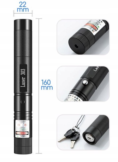 Ultra Mocny Zielony Laser 90000W Wskaźnik Laserowy Akumulator Ładowarka 4W1