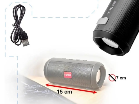 GŁOŚNIK BEZPRZEWODOWY BOOMBOX BLUETOOTH 5.0 MP3/FM USB 3W 5H 1200MAH CZARNY