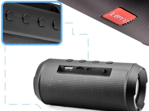 GŁOŚNIK BEZPRZEWODOWY BOOMBOX BLUETOOTH 5.0 MP3/FM USB 3W 5H 1200MAH CZARNY