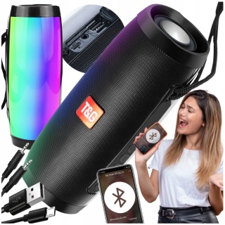 GŁOŚNIK BOOMBOX BLUETOOTH 4.2 LED USB MP3 AUX FM 2X5W STEREO 3H PRZENOŚNY