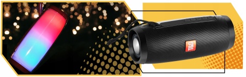 GŁOŚNIK BOOMBOX BLUETOOTH 4.2 LED USB MP3 AUX FM 2X5W STEREO 3H PRZENOŚNY