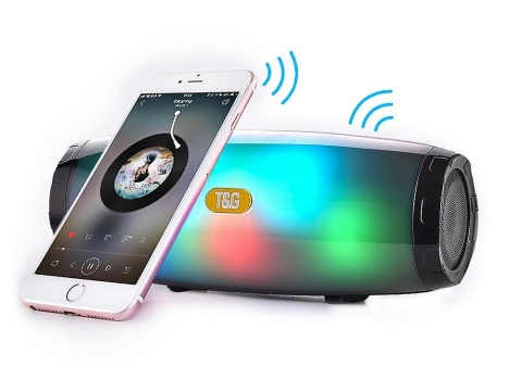 GŁOŚNIK PRZENOŚNY BLUETOOTH INTELIGENTNY RGB LED 2X5W USB/TF/FM CZARNY