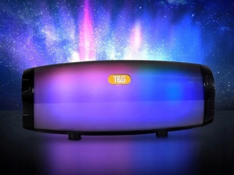 GŁOŚNIK PRZENOŚNY BLUETOOTH INTELIGENTNY RGB LED 2X5W USB/TF/FM CZARNY